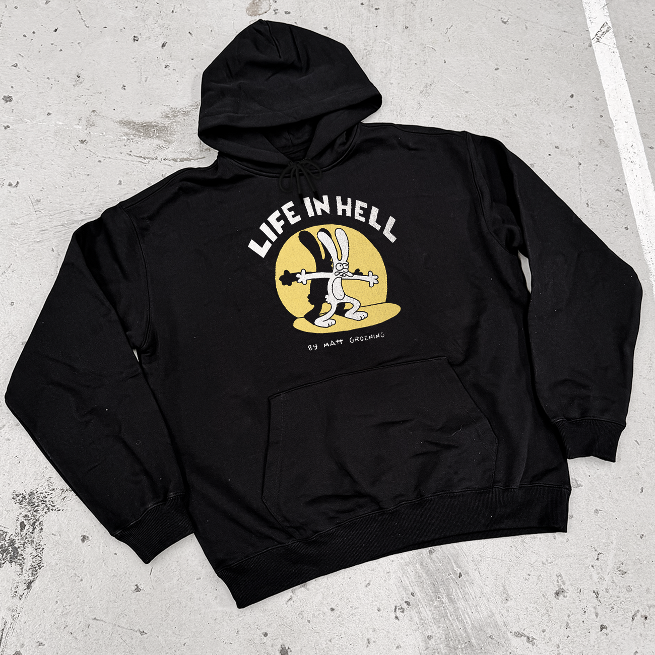 Faded 'Life In Hell' Groening Black Hoodie