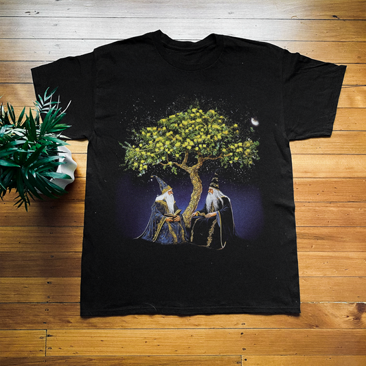 'TWO WIZARDS' BLACK T-SHIRT