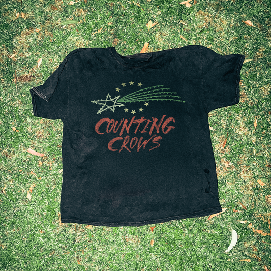 90s Counting Crowd 'Star Logo' Vintage Washed Black Tee