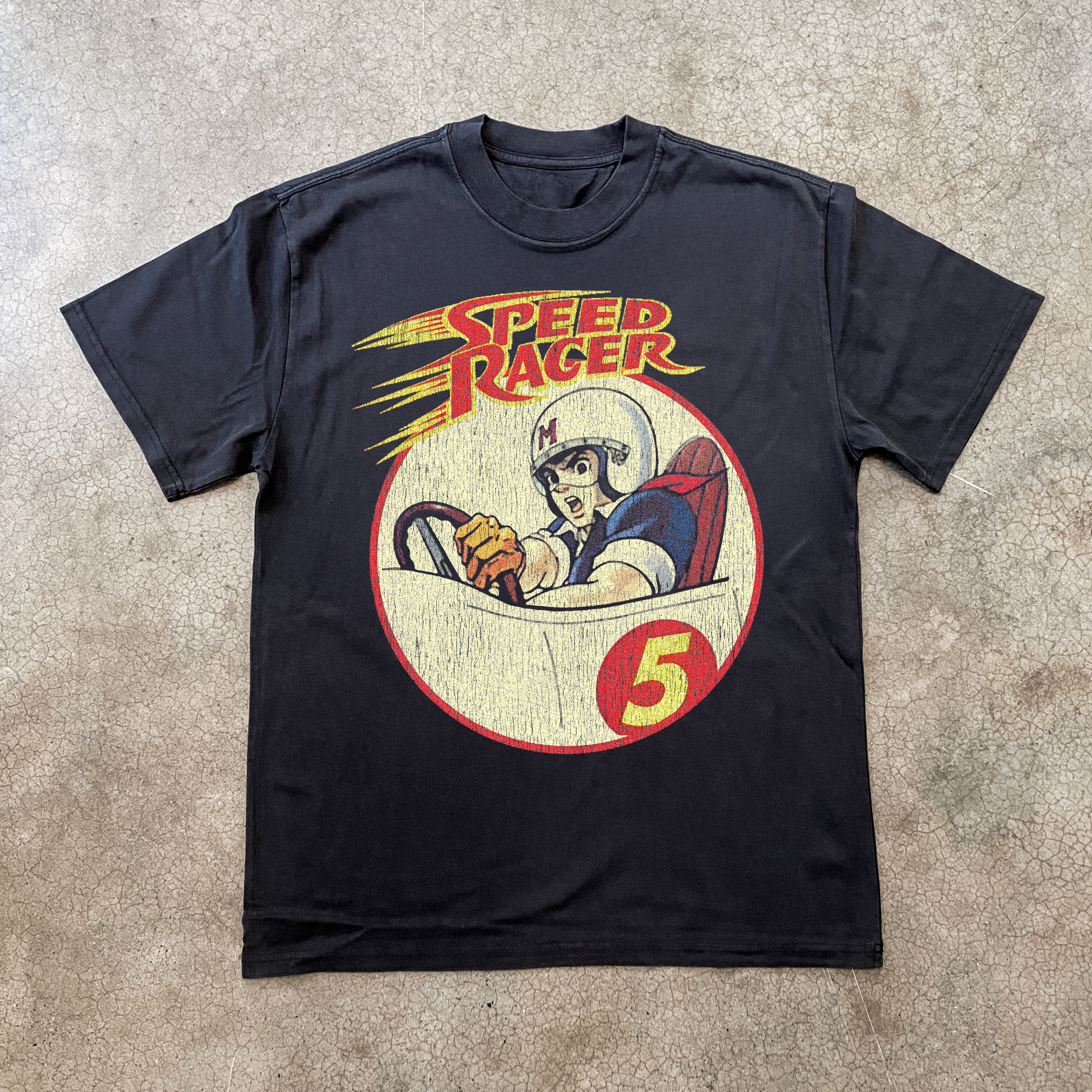 VINTAGE SPEED RACER BLACK T-SHIRT