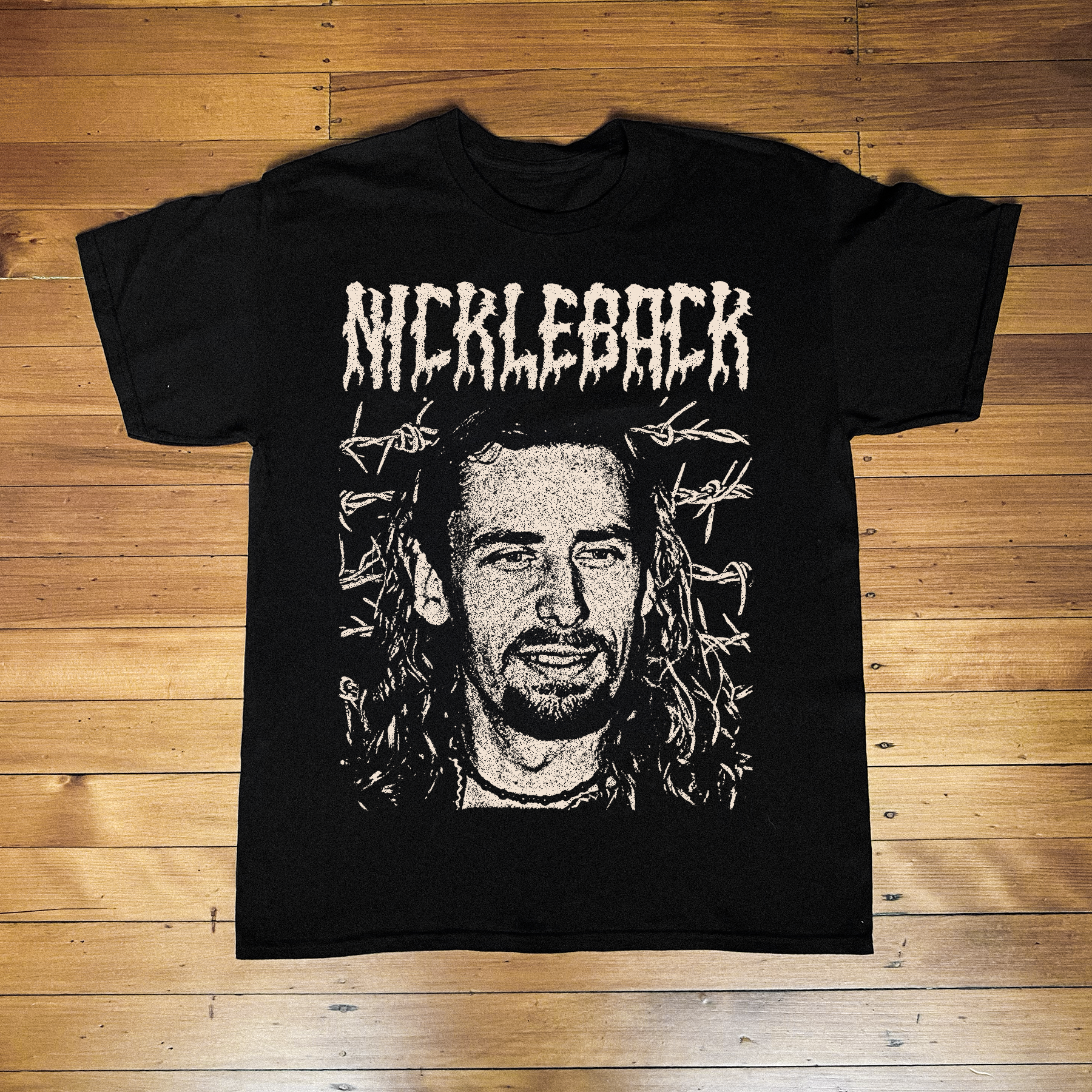 NICKLEBACK DEATH METAL PARODY BLACK T-SHIRT