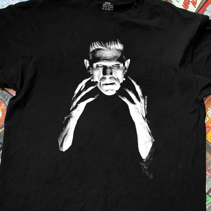 Frankenstein 'Karloff Stare' Vintage Black Washed Tee