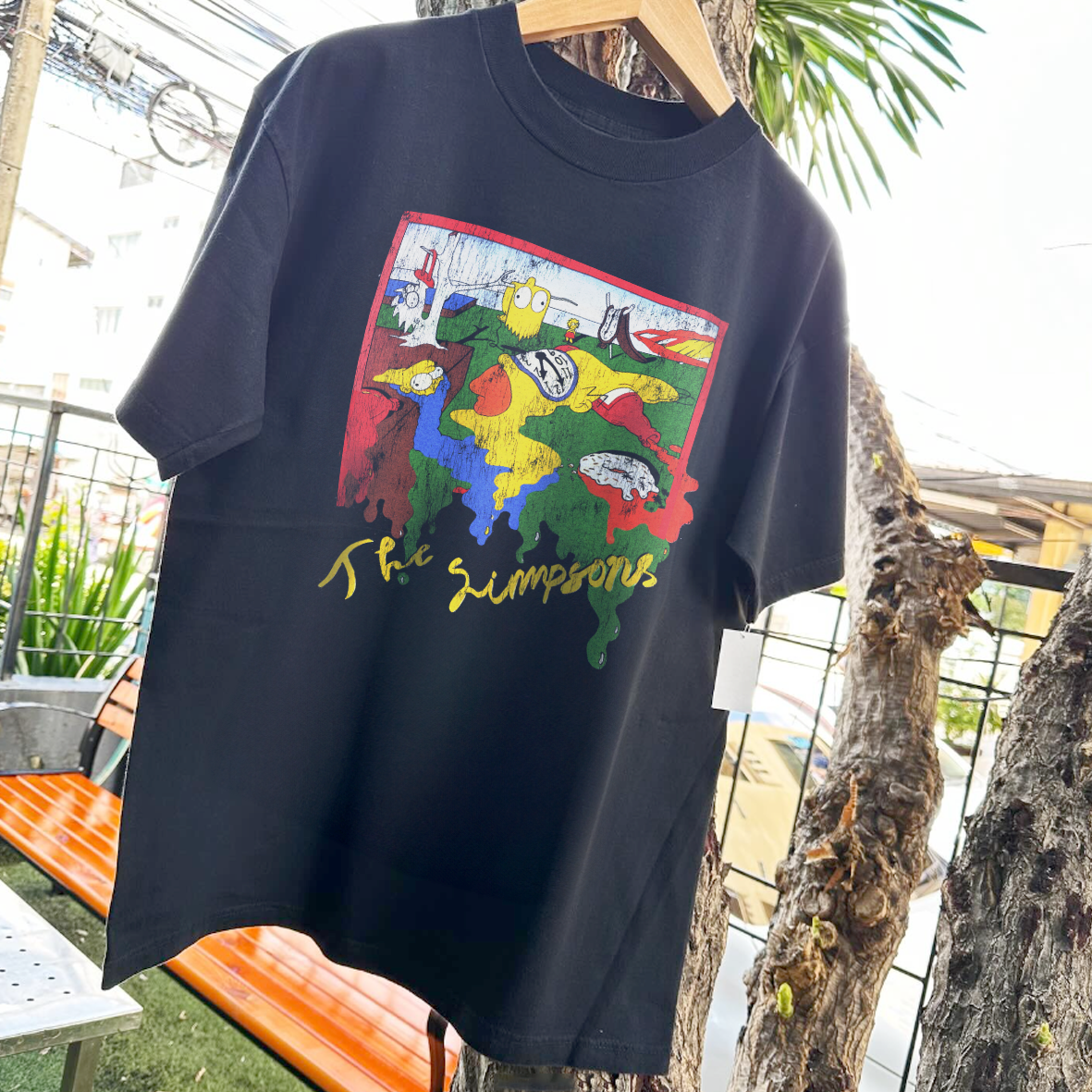 SIMPS0NS X SALVID0R DALI RARE WASHED BLACK T-SHIRT