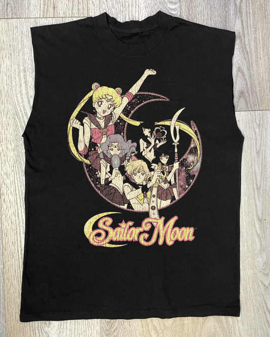 SVILOR MOON CUT-OFF VINTAGE BLACK SHIRT