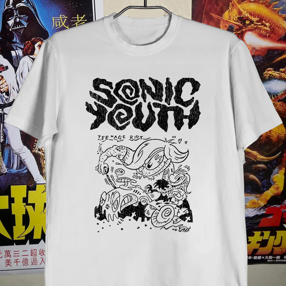 RARE SONIC YOUTH TEENAGE RIOT VINTAGE WHITE T-SHIRT