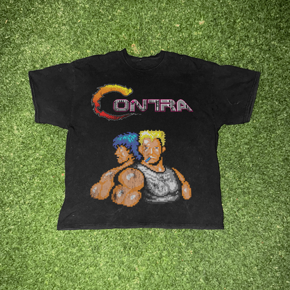 NES 'Contra' Title Tee Vintage Black Tee