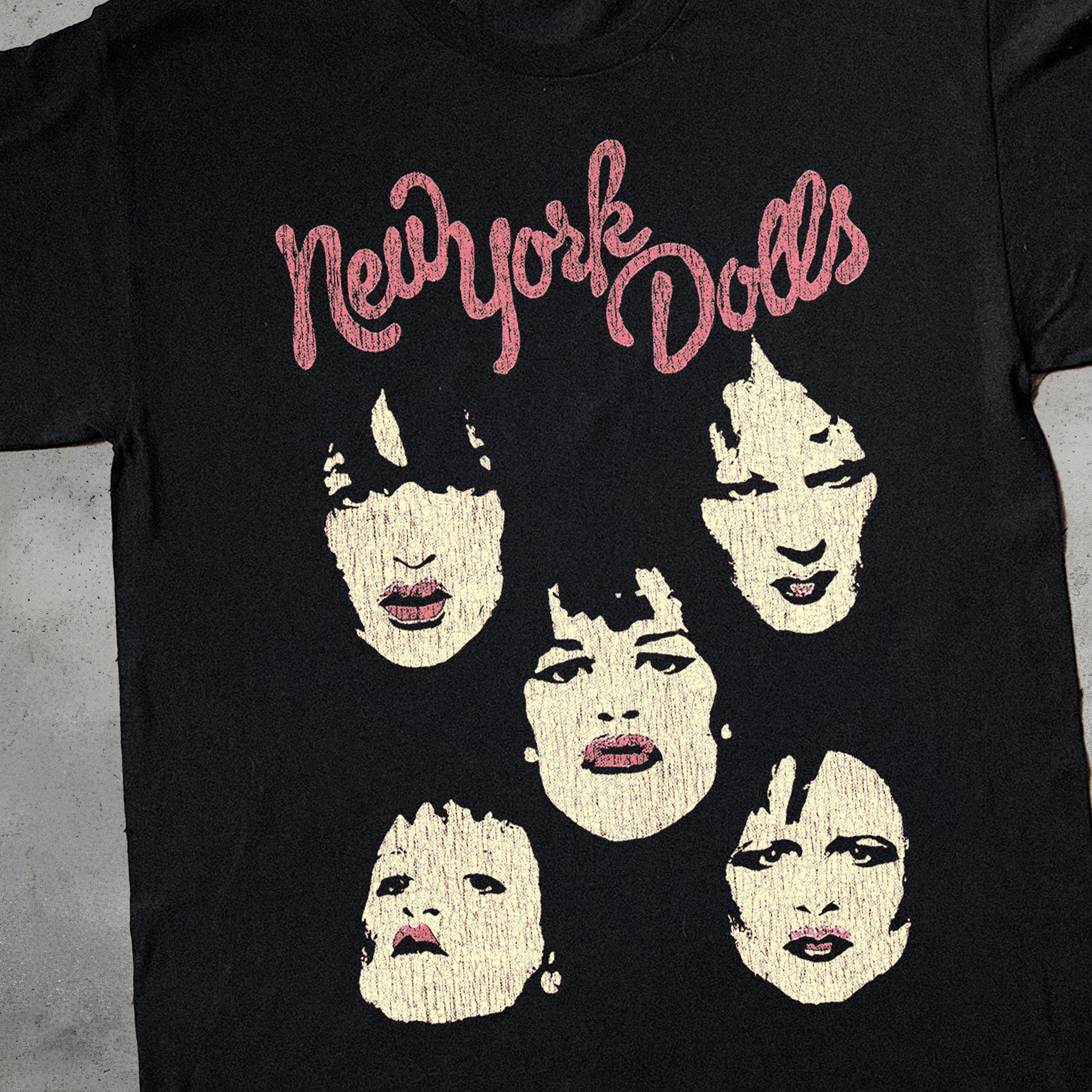NEW YORK DOLLS VINTAGE BLACK T-SHIRT