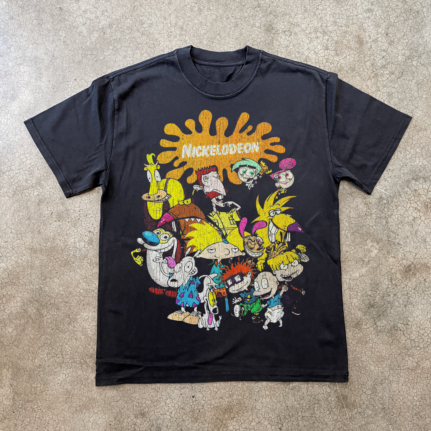 NICK CHARACTERS CLASSIC VINTAGE BLACK T-SHIRT