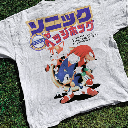 FADED JAPANESE 'TEAM SONIC' PROMO WASHED WHITE TEE