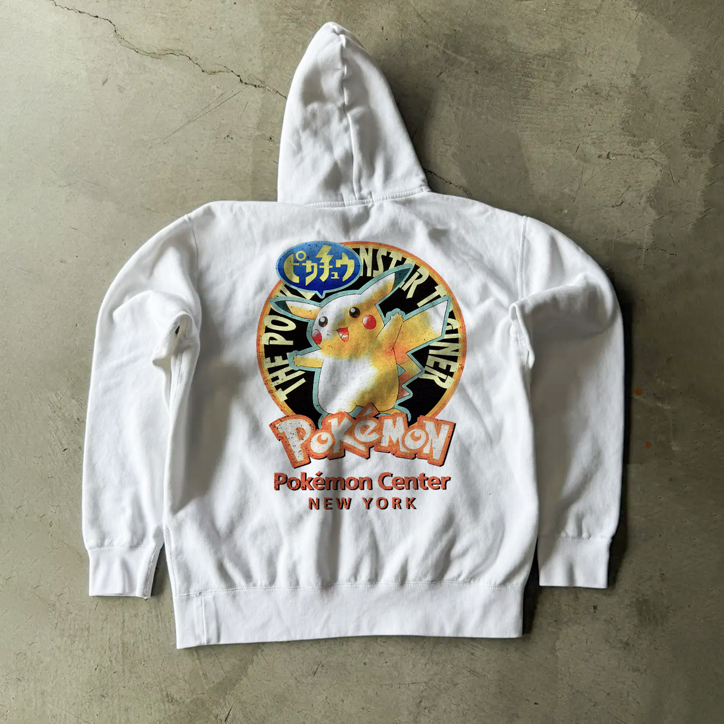 90S 'Pokemon Centre Nyc' White Hoodie
