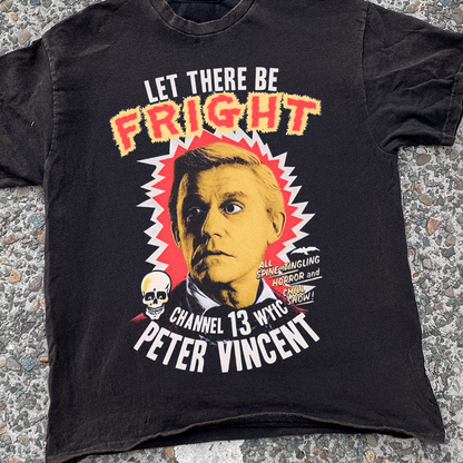 1984 WYIC PETER VINCENT 'FRIGHT NIGHT' PROMO BLACK VINTAGE WASHED TEE