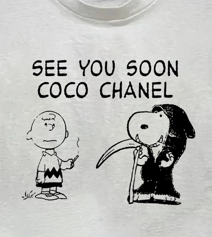 See You Soon Coco Chanel Vintage White T-Shirt