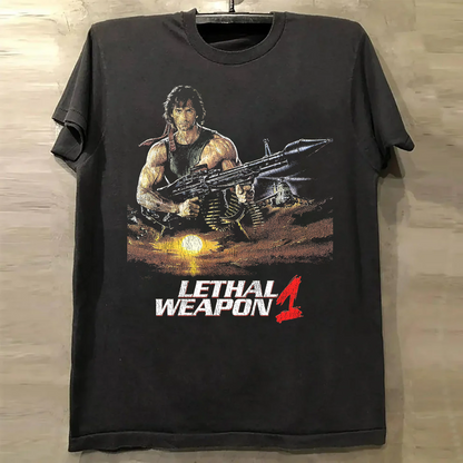 RAMBO'S LETHAL WEAPON BLACK T-SHIRT