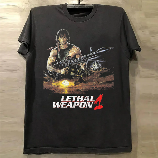 RAMBO'S LETHAL WEAPON BLACK T-SHIRT