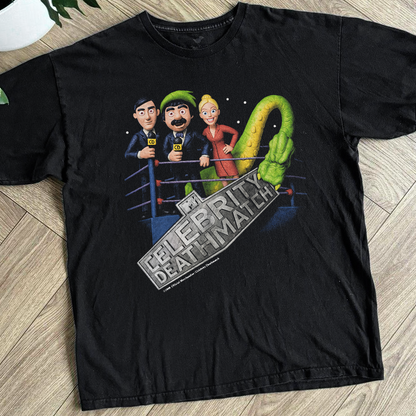 1998 Mtv 'Celebrity Deathmatch' Vintage Washed Black Tee