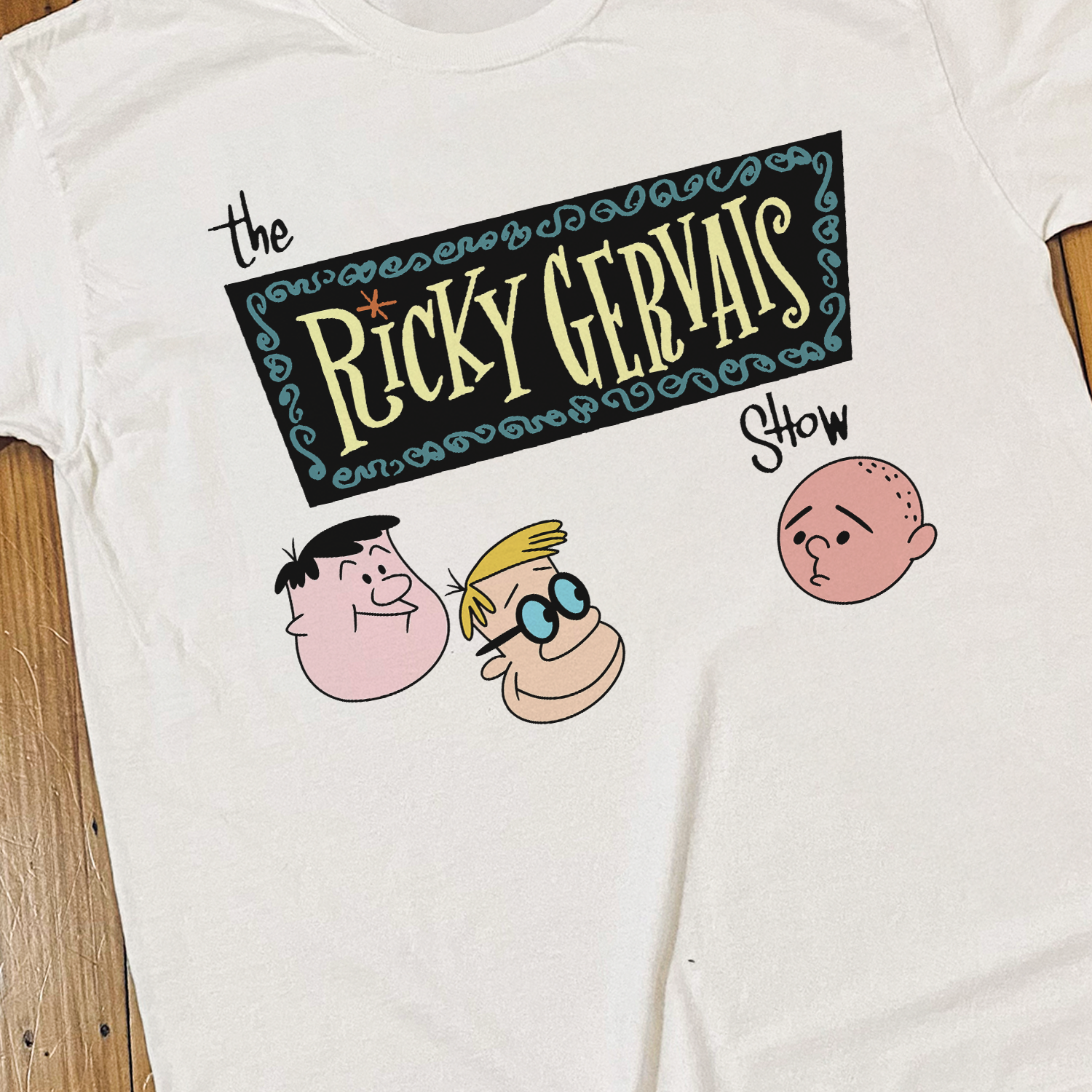 'RICKY GERVAIS SHOW' WASHED WHITE TEE