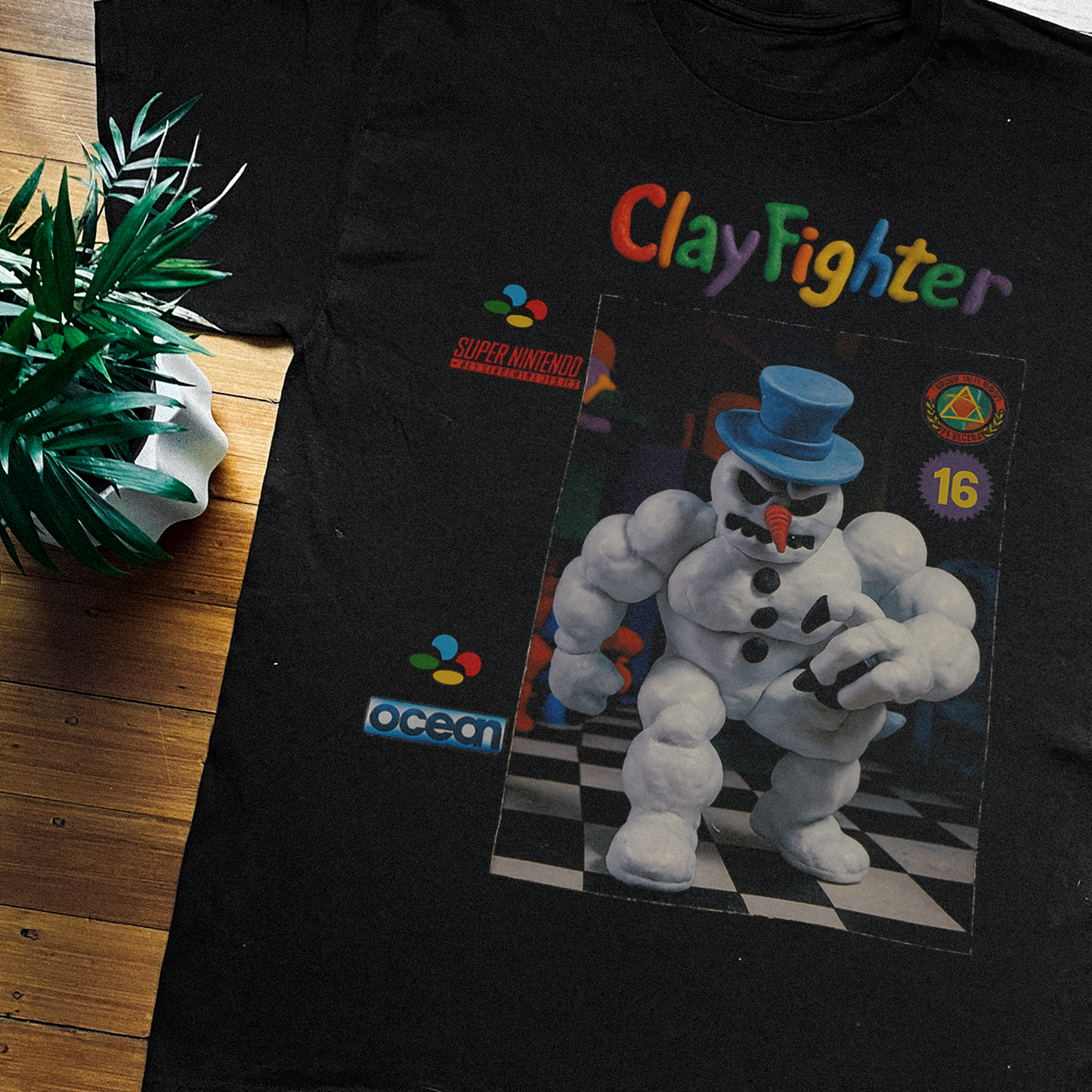 RETRO 'CLAYFIGHTER' BLACK T-SHIRT