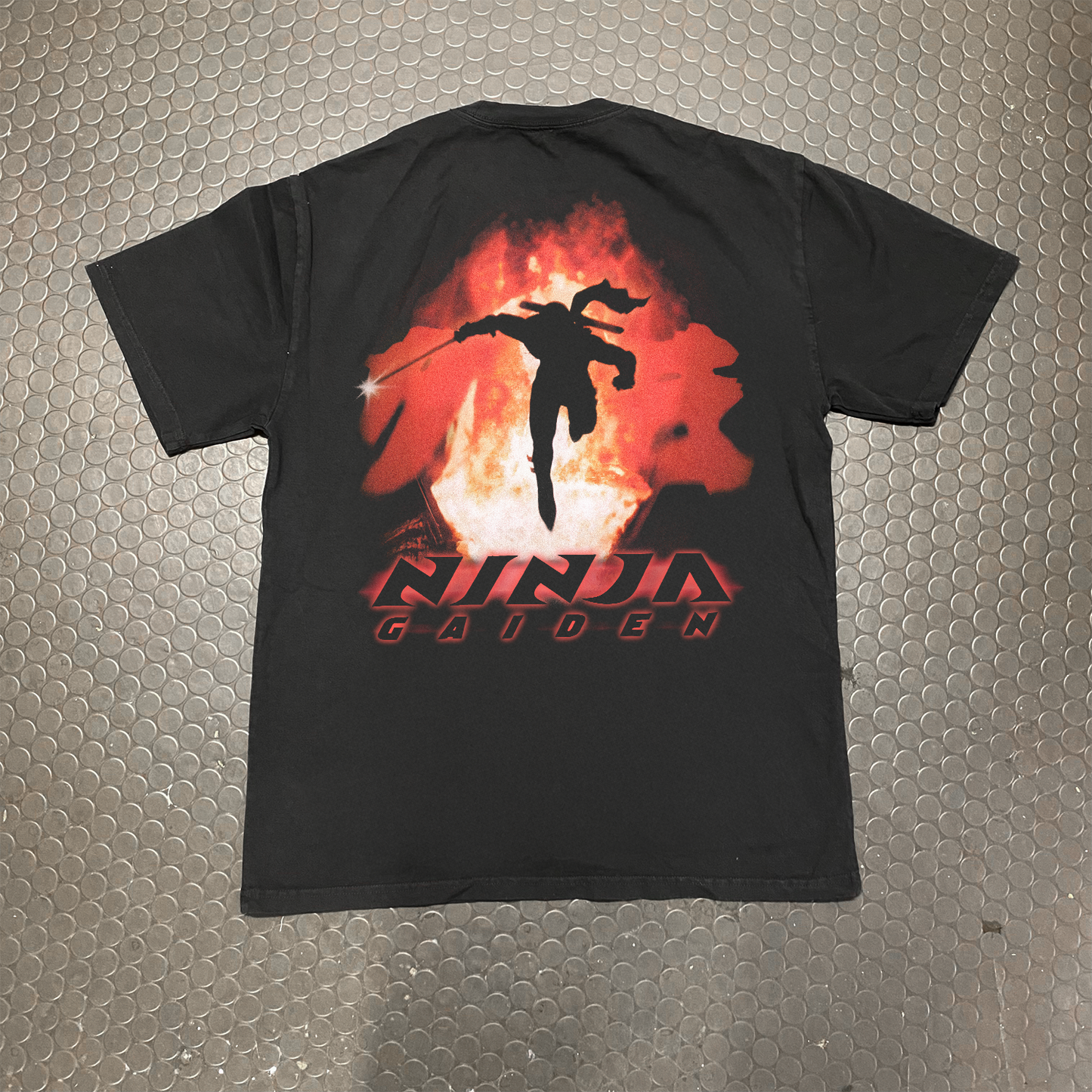 FIRE 'NINJA GAIDEN' (2004) BLACK HEAVY FADED PROMO TEE