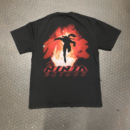 FIRE 'NINJA GAIDEN' (2004) BLACK HEAVY FADED PROMO TEE