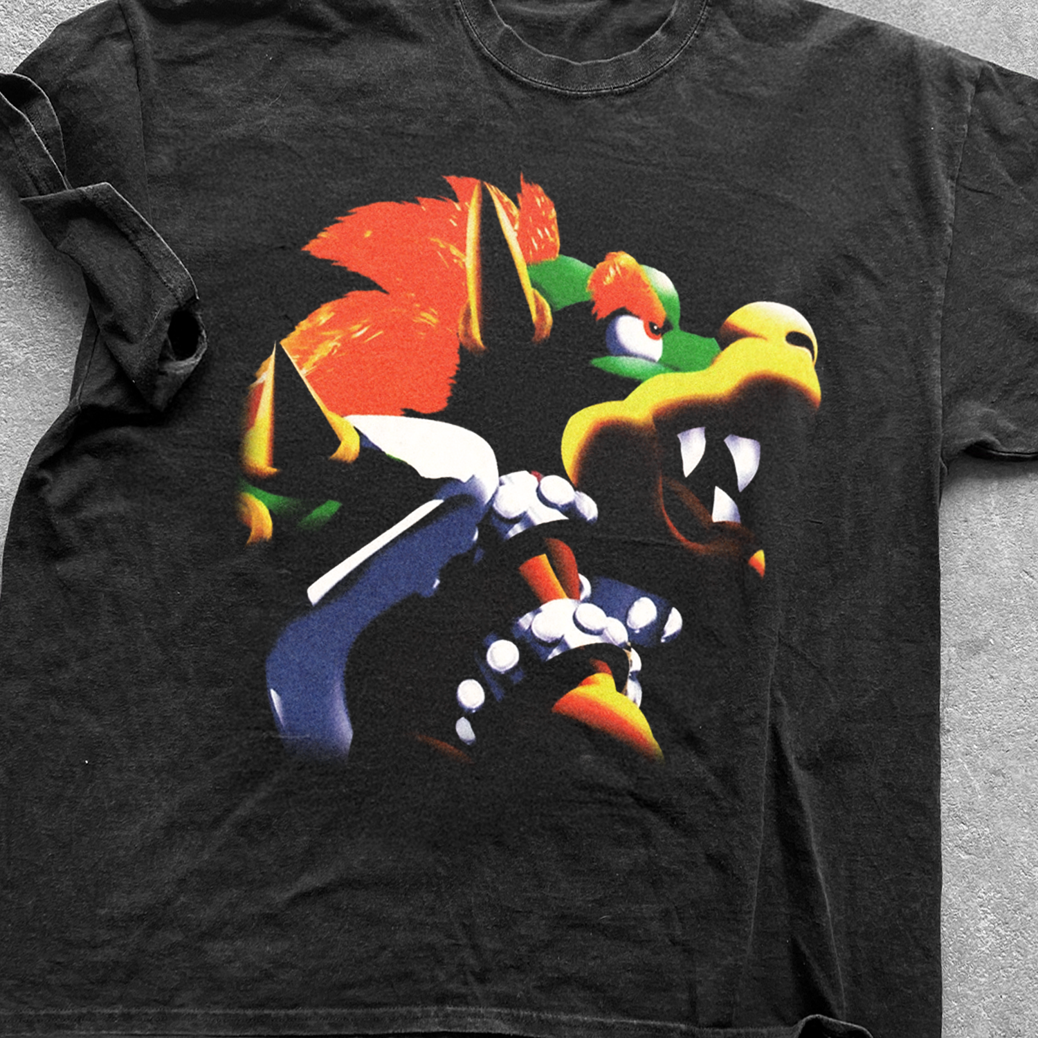 'KING KOOPA' SHADOW VINTAGE BLACK T-SHIRT