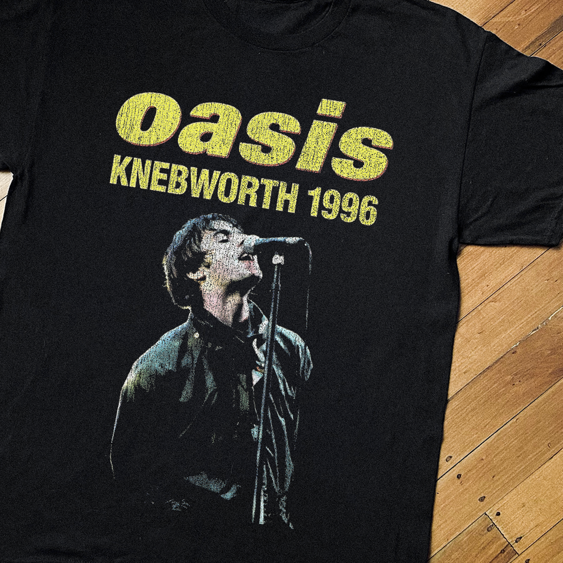 '96 OASIS LIVE FROM KNEBWORTH BLACK T-SHIRT
