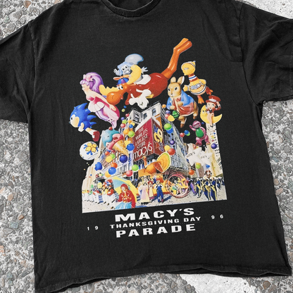 96' 'THANKGSGIVING PARADE' VINTAGE WASHED BLACK TEE