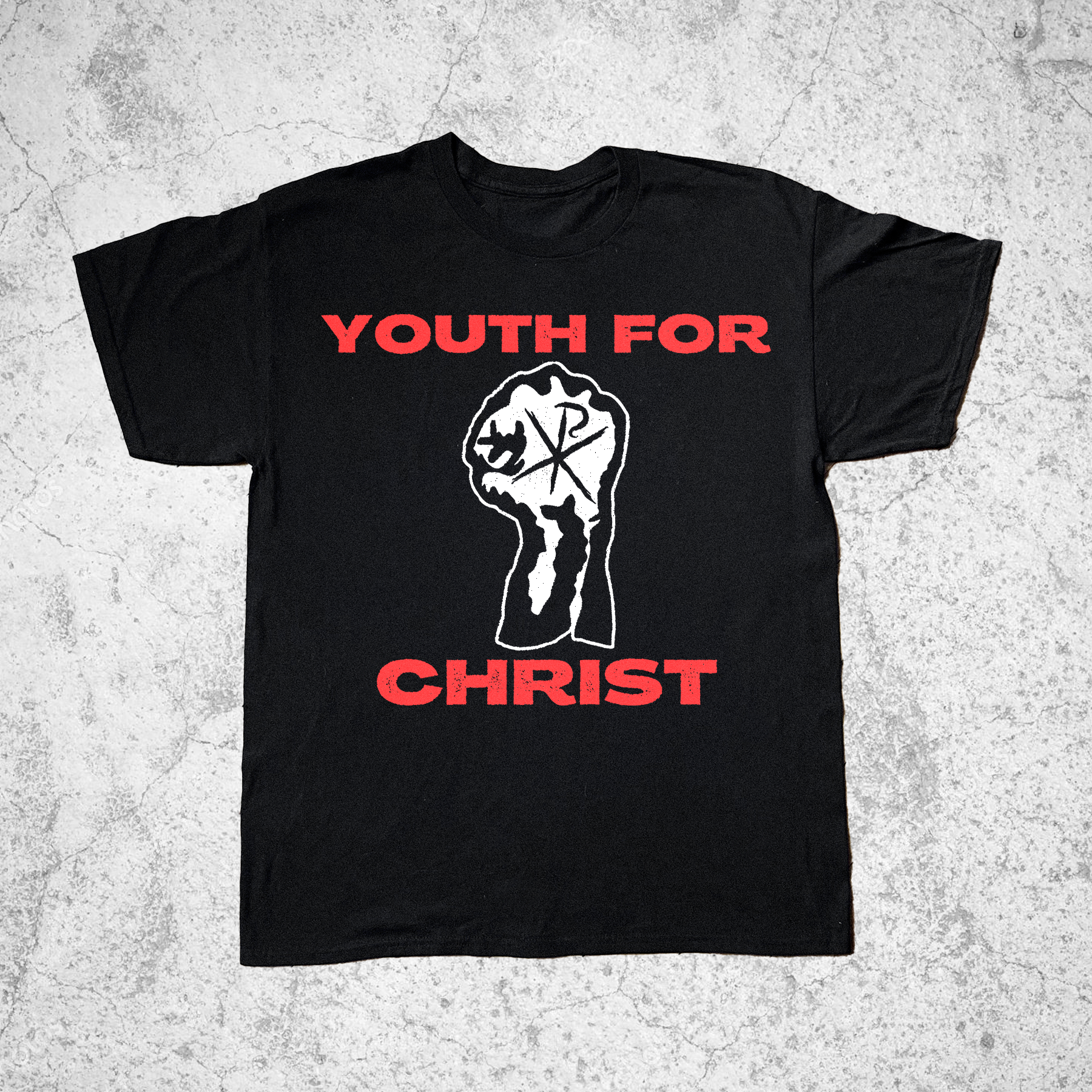 YOUTH FOR CHRIST YOUTH OF TODAY PARODY BLACK T-SHIRT