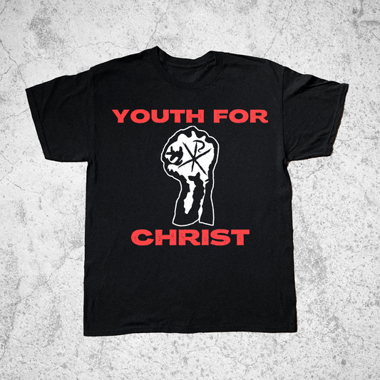 YOUTH FOR CHRIST YOUTH OF TODAY PARODY BLACK T-SHIRT