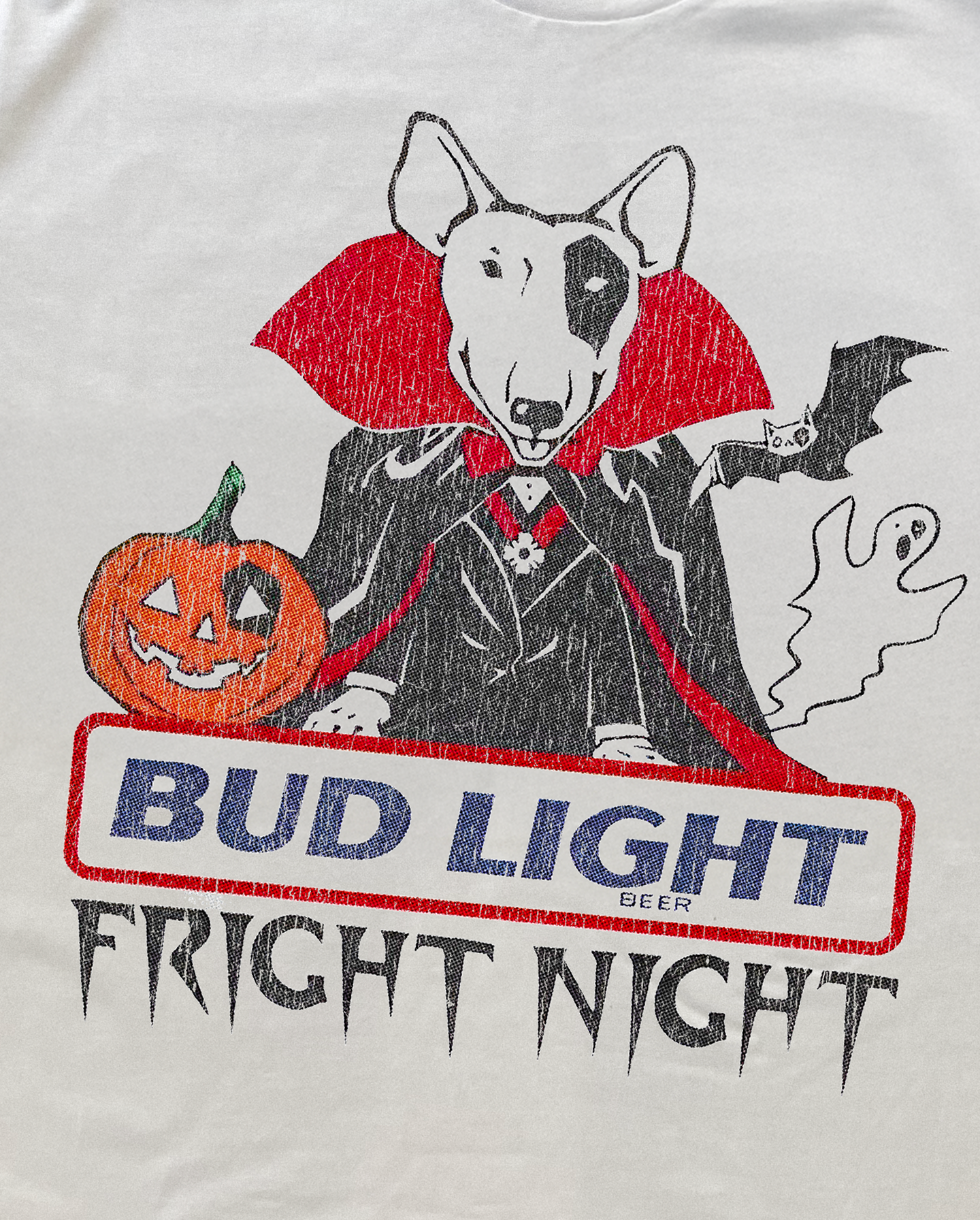 80'S BUD LIGHT FRIGHT NIGHT WHITE T-SHIRT