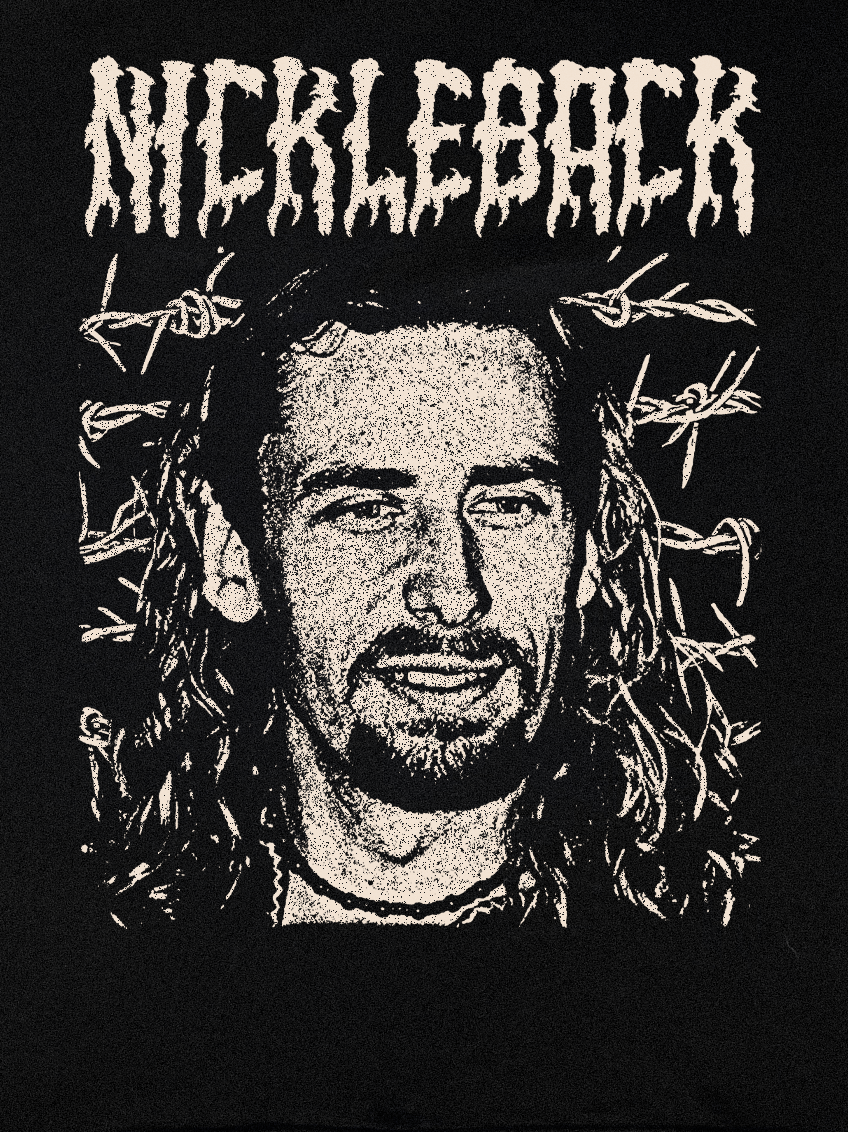 NICKLEBACK DEATH METAL PARODY BLACK T-SHIRT