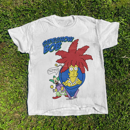 90s BOOTLEG 'SIDESHOW BOB' VINTAGE WASHED WHITE TEE