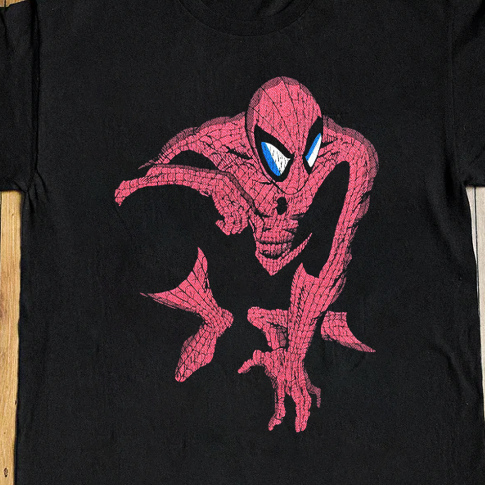 90s Big Spiderman Black Tee