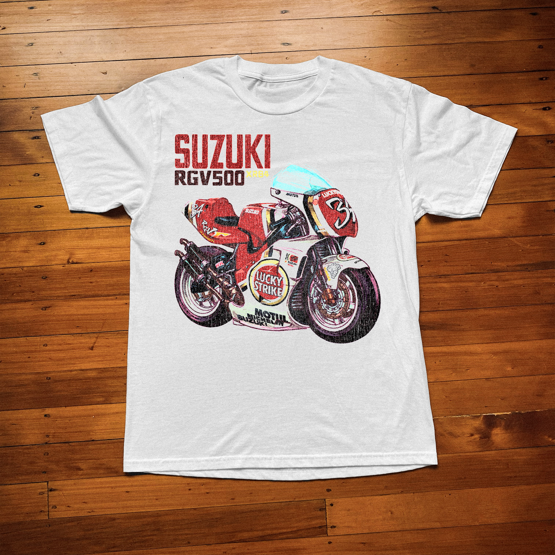 SUZUKI RGV 500 VINTAGE WHITE T-SHIRT
