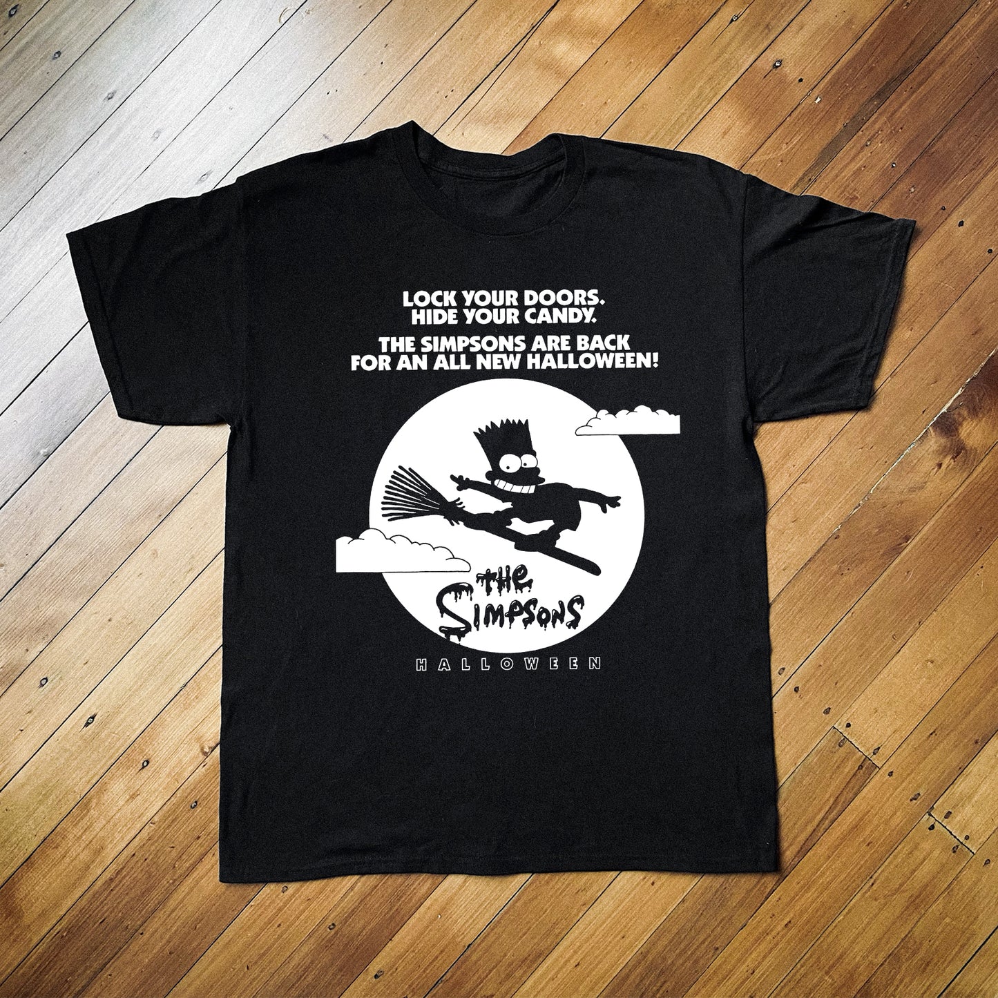 Simpsons 90S 'Halloween Bart' Vintage Washed Black Tee