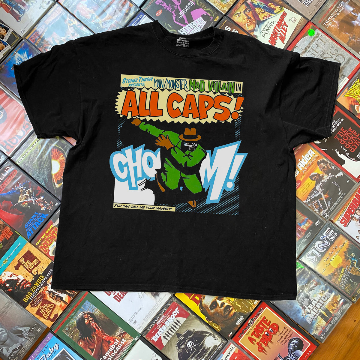 Mad Villain All Caps Washed Black T-Shirt