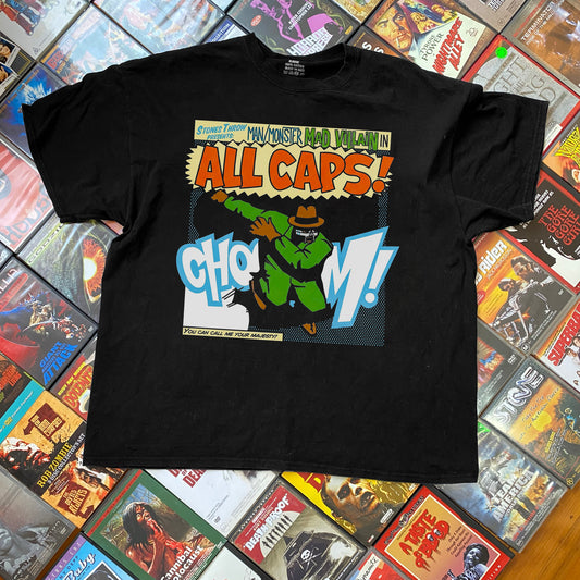 Mad Villain All Caps Washed Black T-Shirt