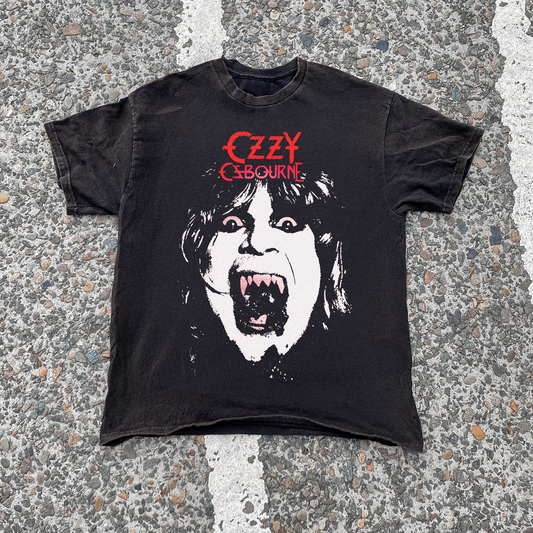 OZZY 'RED FANGS' VINTAGE WASHED BLACK TEE