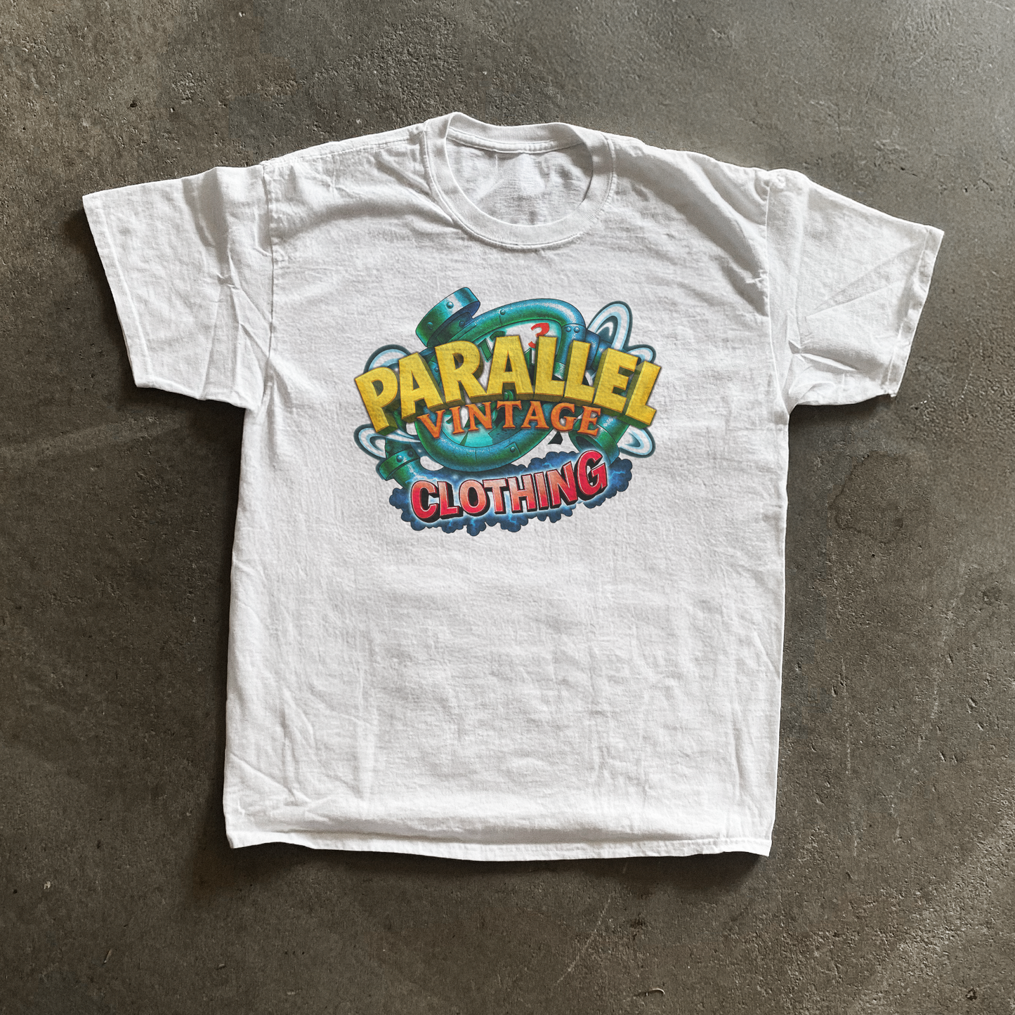 PARALLEL VINTAGE 'WARPED' VINTAGE WHITE TEE