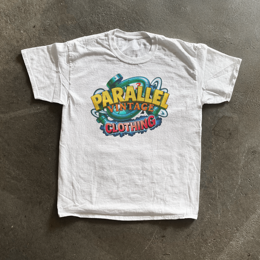 PARALLEL VINTAGE 'WARPED' VINTAGE WHITE TEE
