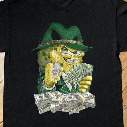 Spongebob Gettin' Money Black Tee
