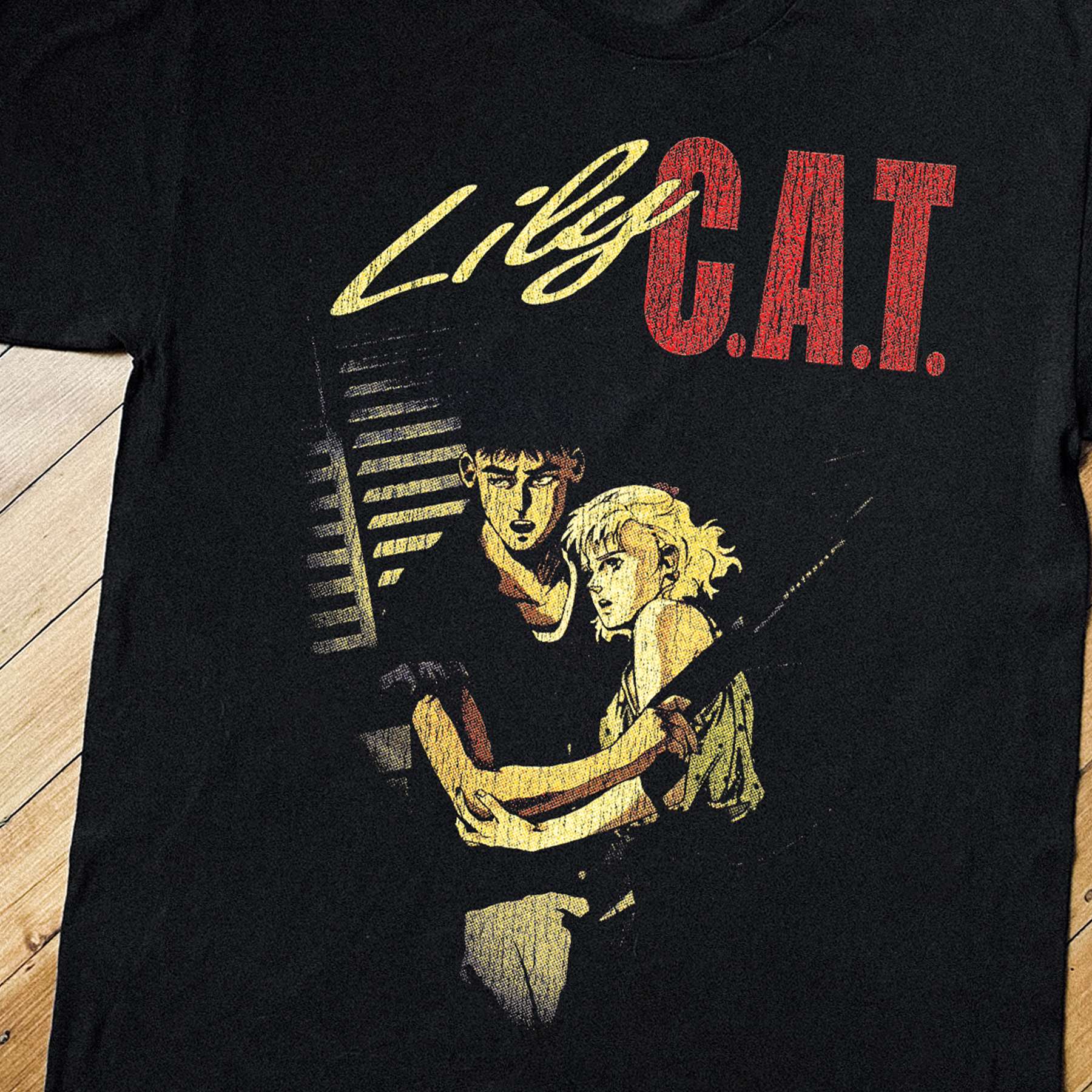 '87 LILY C.A.T. BLACK T-SHIRT