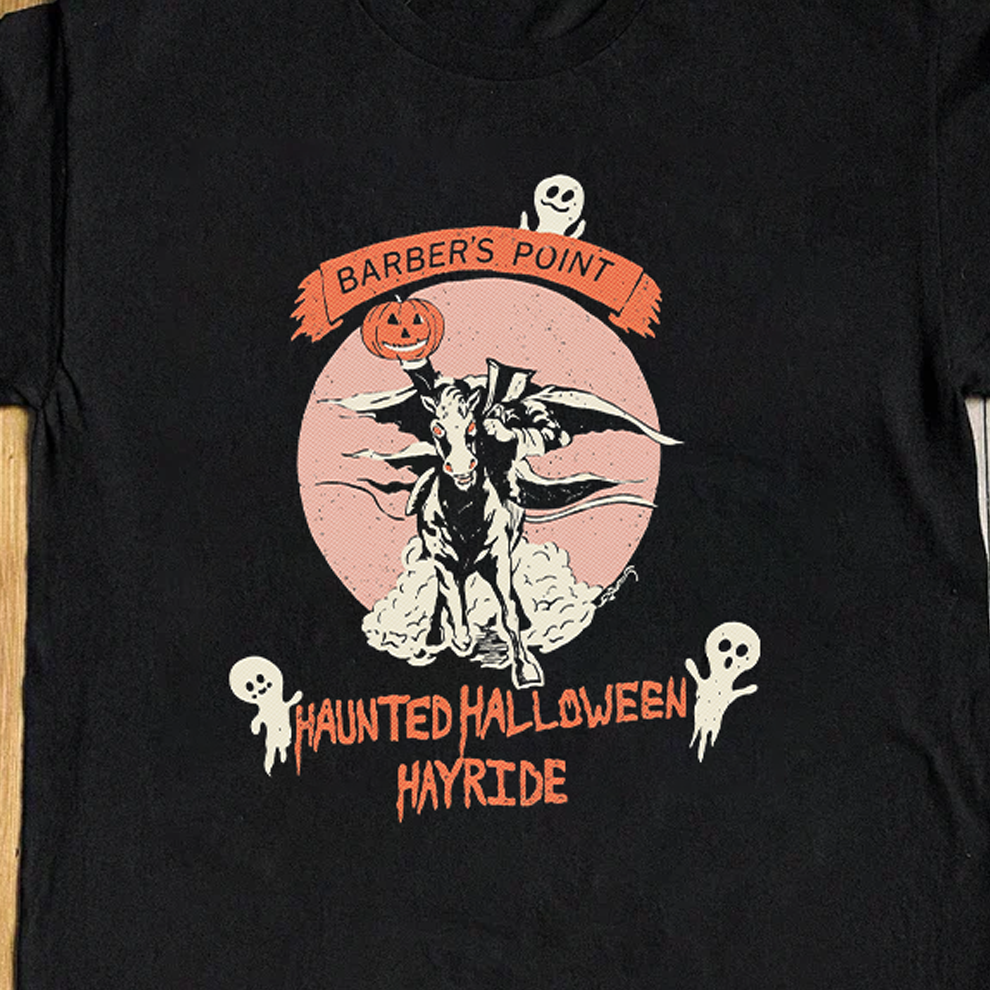 Barber's Point Halloween Hayride Black Tee