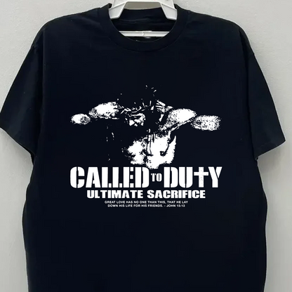 CALLED TO DUTY PARODY VINTAGE BLACK T-SHIRT