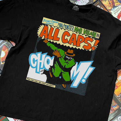 Mad Villain All Caps Washed Black T-Shirt