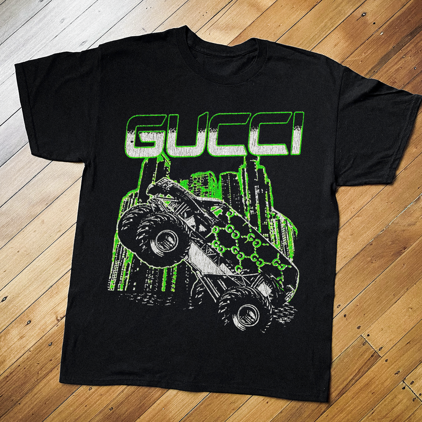 MONSTER JAM DESIGNER VINTAGE BLACK T-SHIRT