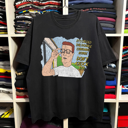 King Of The Hill "Double Standard" Washed Black Tee