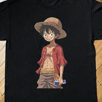 Luffy X Redbull Parody Black Tee