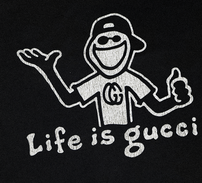 LIFE IS GUCCI VINTAGE  BLACK T-SHIRT