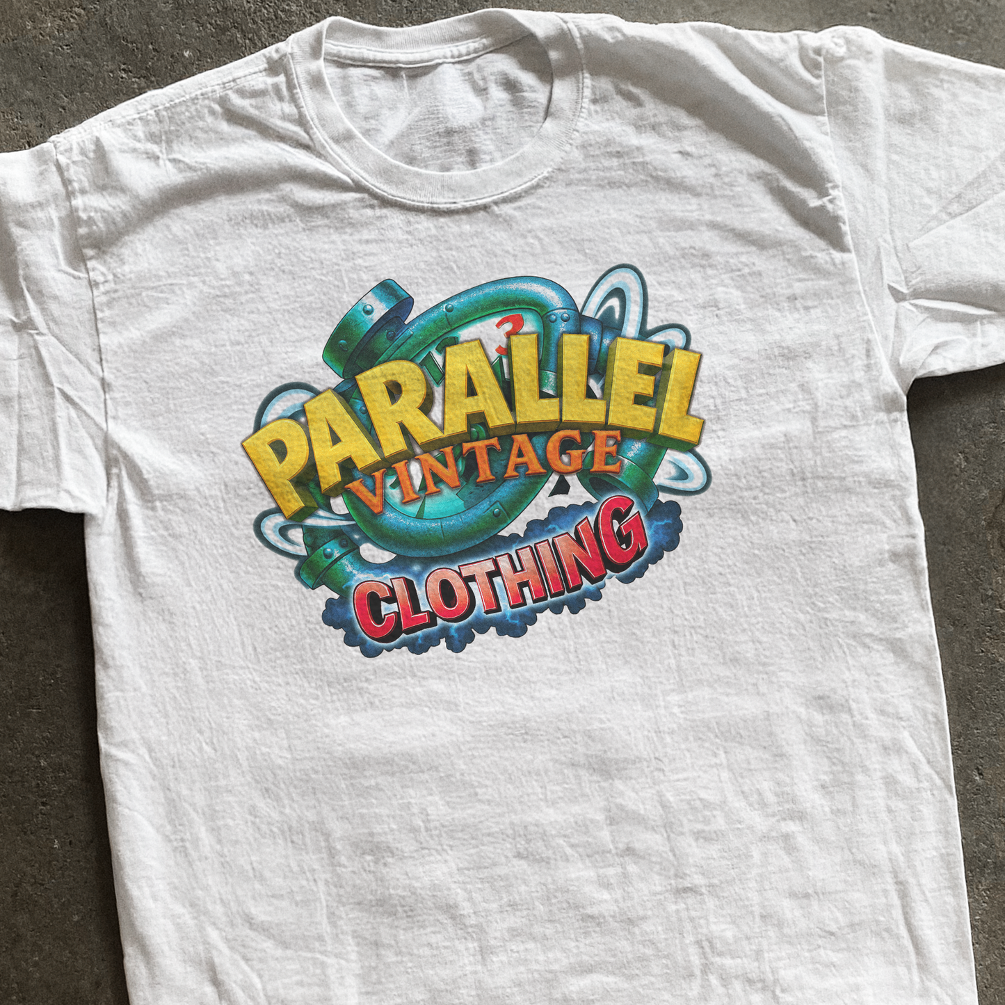 PARALLEL VINTAGE 'WARPED' VINTAGE WHITE TEE