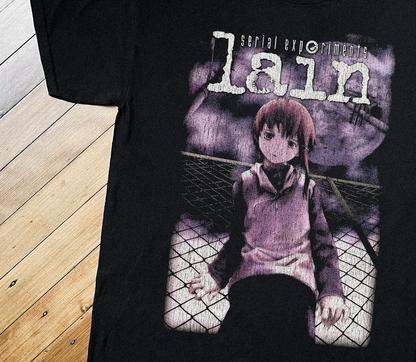 '98 SERIAL EXPERIMENTS LAIN BLACK T-SHIRT
